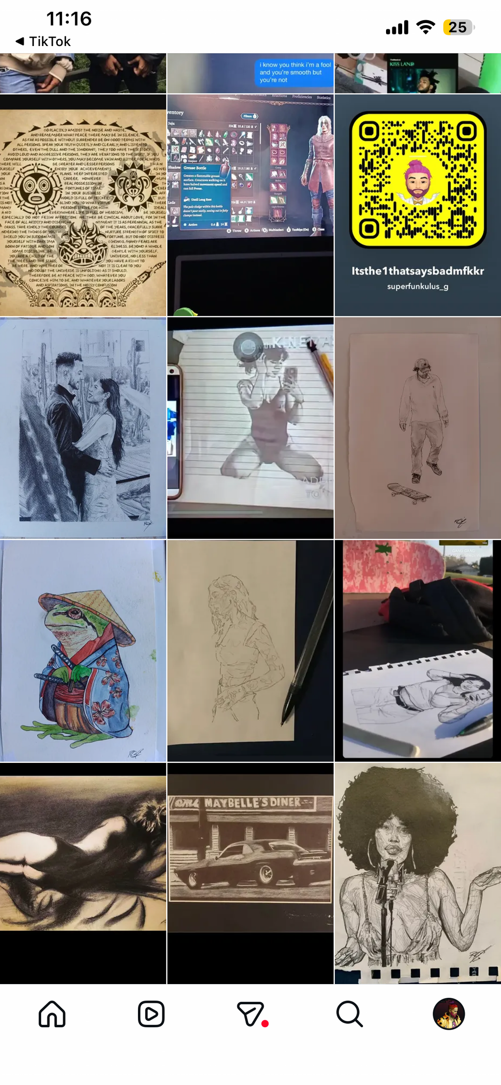 Any page of my sketchbook one million or a tattoo from me same price